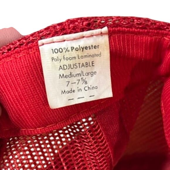 Vintage snapback dad hat novelty trucker cap red, black, white adjustable mesh - Picture 8 of 9